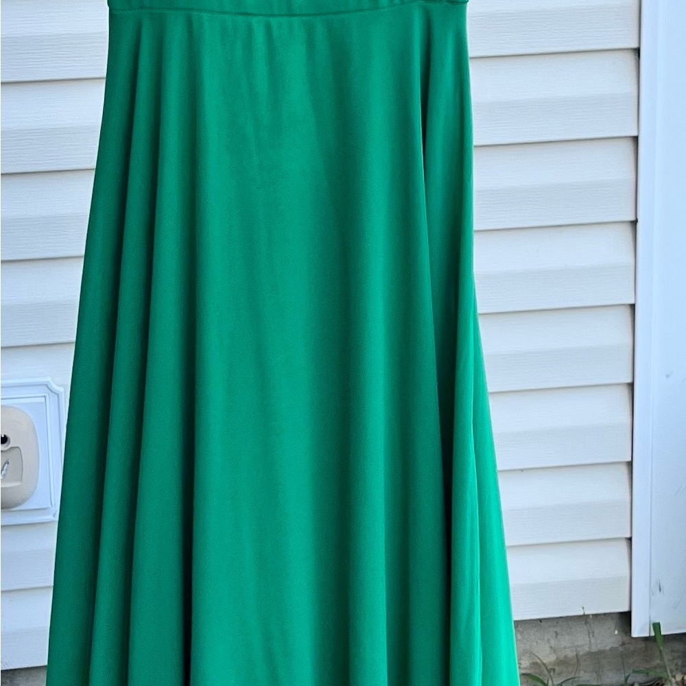 Lulu's Vibrant Green Maxi Skirt Backless Dress